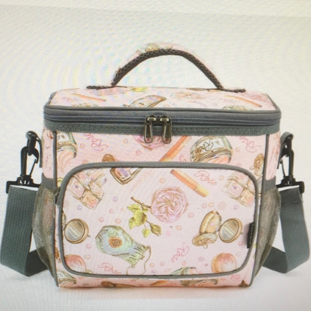 FLOWFLY/“ROSE PRINT”INSULATED PICNIC LUNCH BAG/NEW